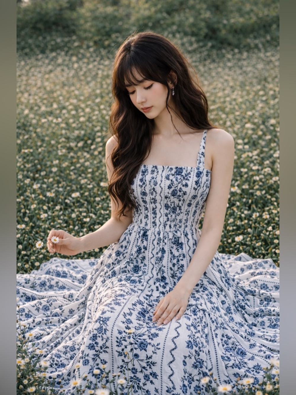 NWT Farmers Market Stroll blooming cottagecore floral smocked maxi dress